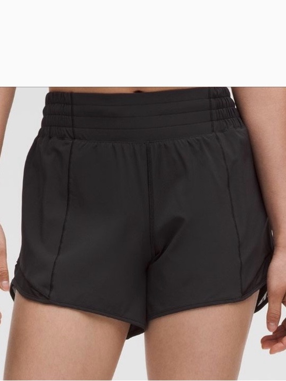 lululemon black athletic shorts with reflective logo - Picture 3 of 3